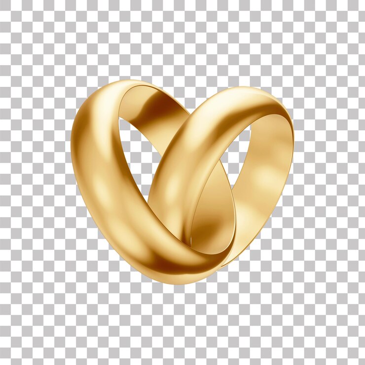 PSD gouden verlovingsring 3d met doorzichtige achtergrond