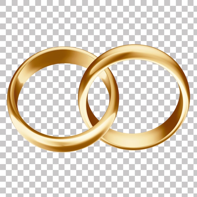 Gouden verlovingsring 3D met doorzichtige achtergrond