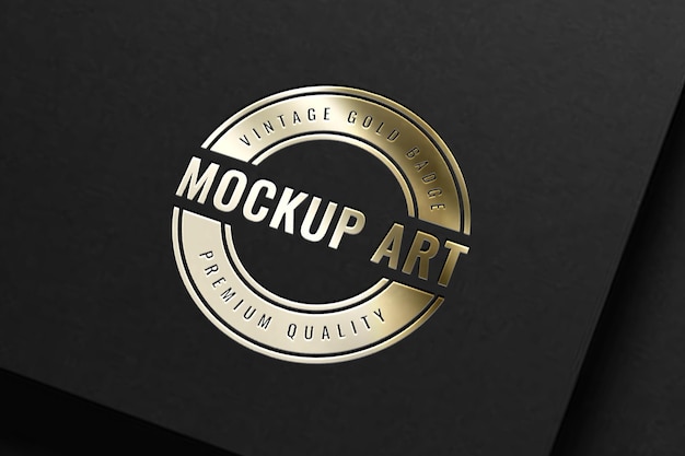 Goudfolie logo effect zwarte kaart premium mockup