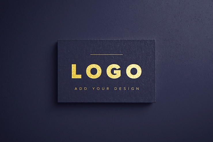 PSD goudfolie logo mockup