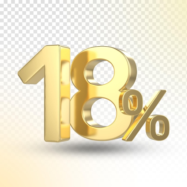 Goudpercentage 3D render luxe