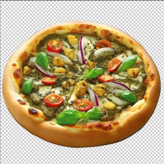 PSD gourmet pizza with basil