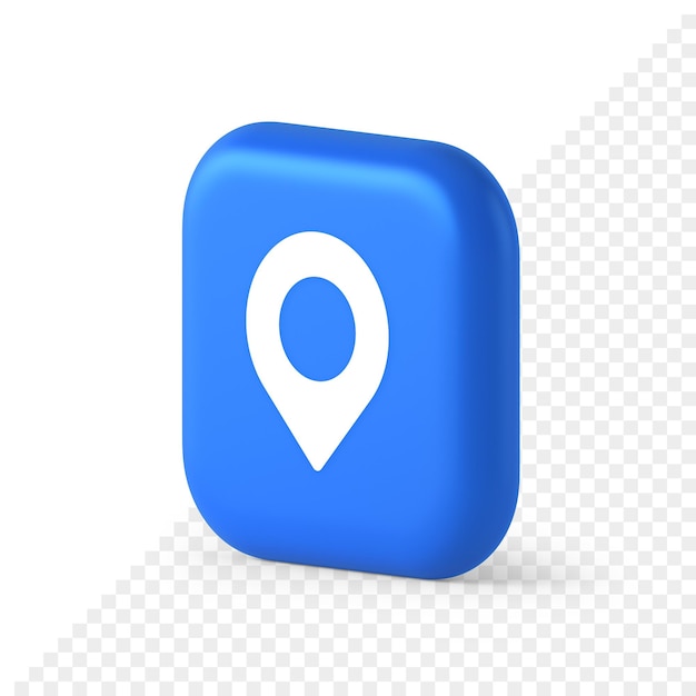 GPS-kaart pin locatie service knop toepassing richting afstand aanwijzer 3D-realistische isometrische pictogram