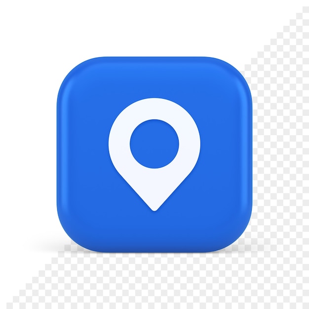 GPS-kaart pin locatie serviceknop toepassing richting afstand aanwijzer 3D-realistisch pictogram