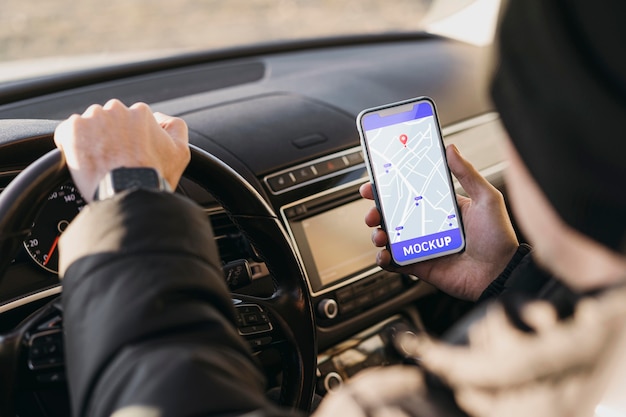 gps location tracker concept with mock-up
