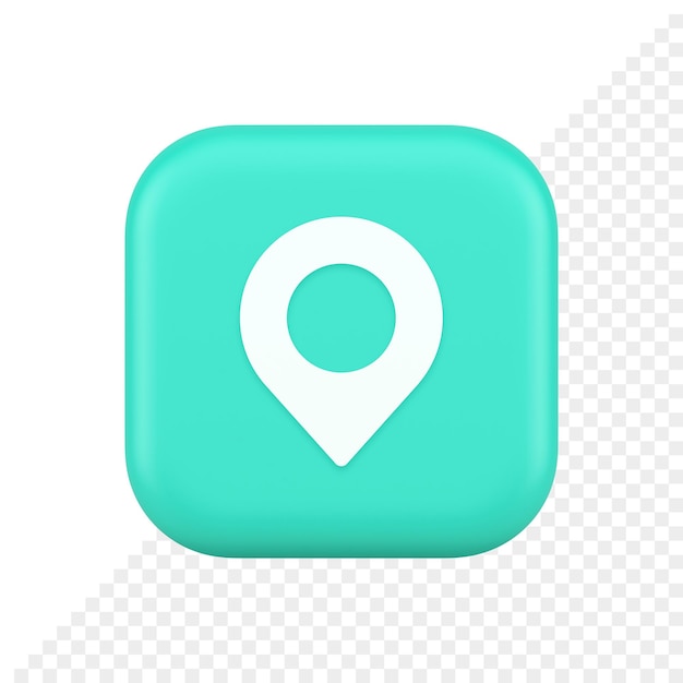 Gps map pin location service button application direction distance pointer 3d realistic icon