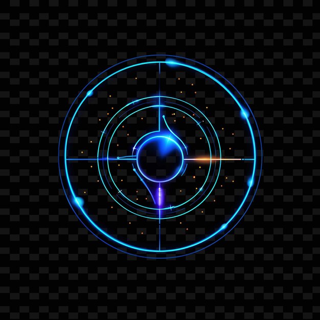 PSD gps navigation high tech blue circular neon lines map pin de png y2k shapes transparent light arts