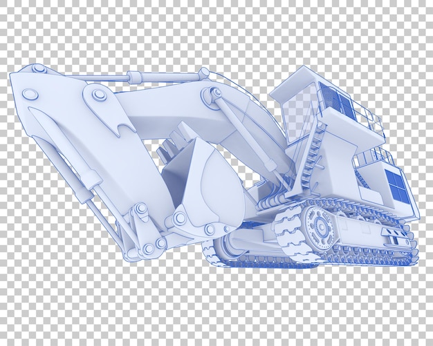 Graafmachine op transparante achtergrond 3D-rendering illustratie