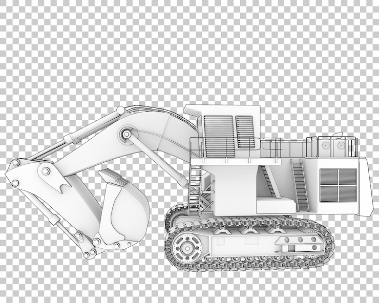 PSD graafmachine op transparante achtergrond 3d-rendering illustratie