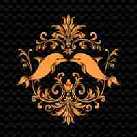 PSD graceful delphinium insignia logo with dec creative vector design of nature collection