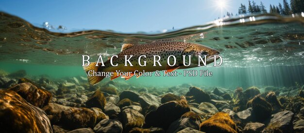 Graceful trout navigating the clear waters of a freshwater river