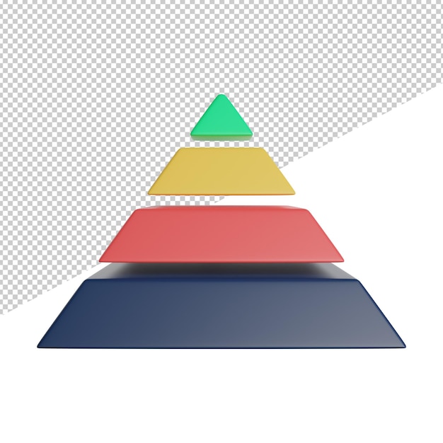 PSD gradh een piramide met een rode driehoek op de top die zegt