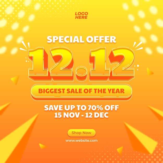 Gradient 12 12 special offer sale of the year flyer template