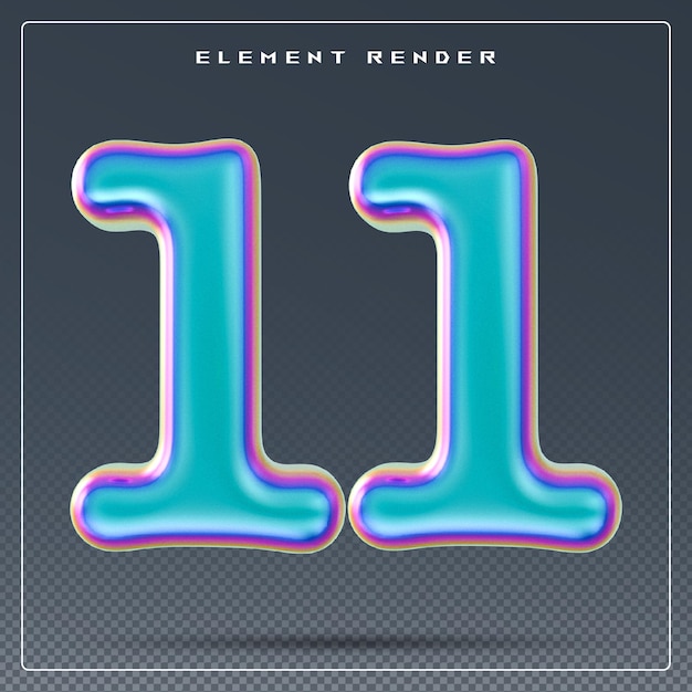 Gradient 3D number 11