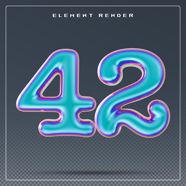 Gradient 3D number 42