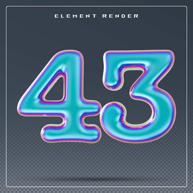 Gradient 3D number 43