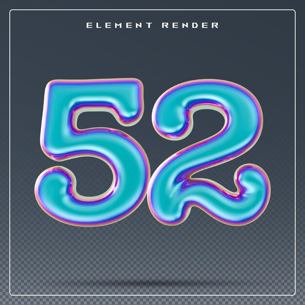 Gradient 3D number 52