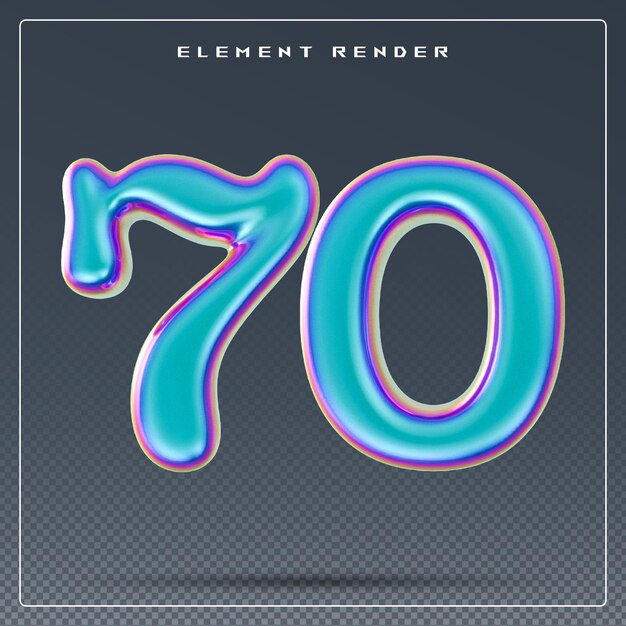 Gradient 3D number 70