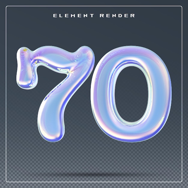 Gradient 3D number 70