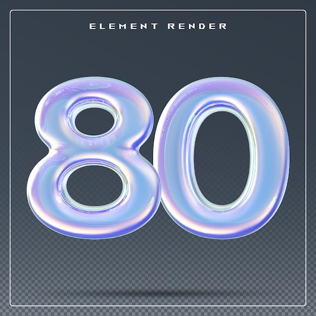 Gradient 3D number 80