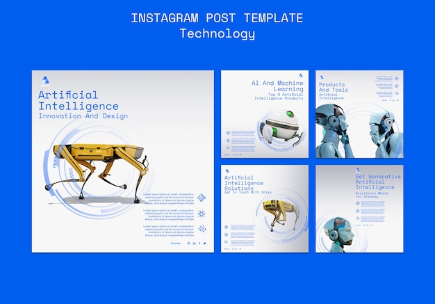 PSD post di instagram con tecnologia ai gradiente