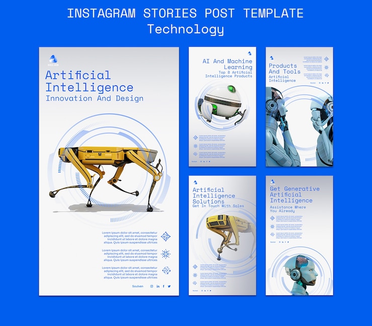 PSD истории instagram технологии градиента ai
