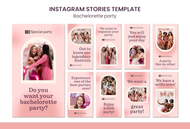 PSD gradient bachelorette party design template