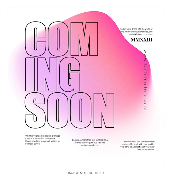 Gradient background coming soon social media post banner template