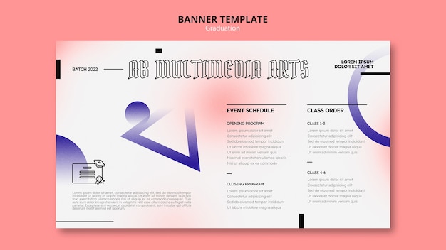 PSD gradient banner graduation template