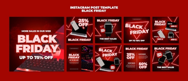 PSD gradient black friday template design