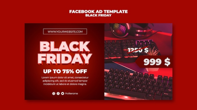 PSD gradient black friday template design