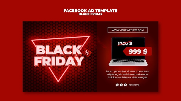 PSD gradient black friday template design