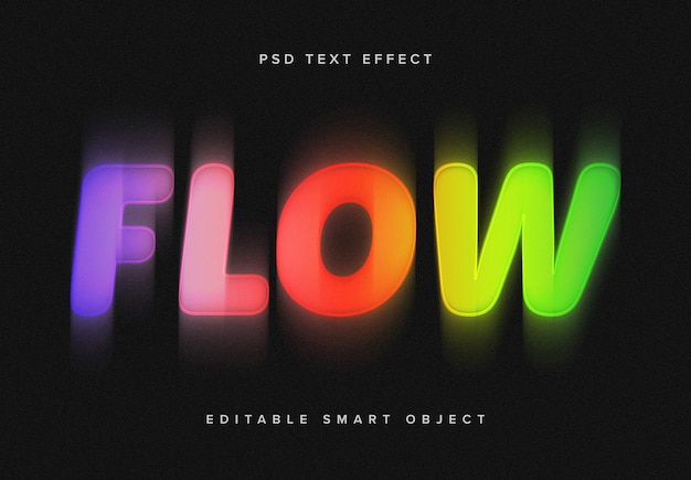 PSD gradient blur teksteffect mockup