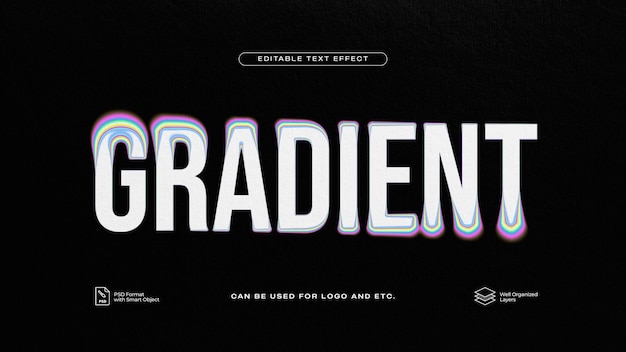 Шаблон PSD для текстового эффекта Gradient Blur