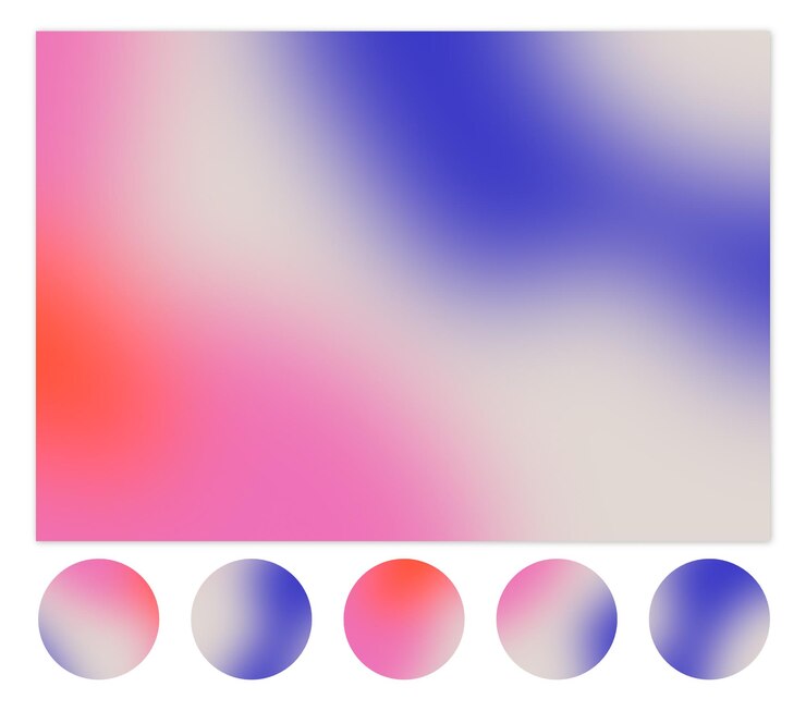 PSD gradient bold grey blue pink red rainbow mesh