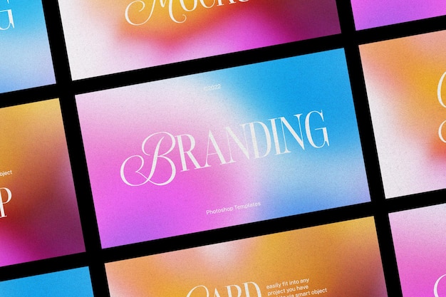 Gradient Branding Mockup Template Design (PSD) is een template voor het ontwerpen van gradiëntbranding.
