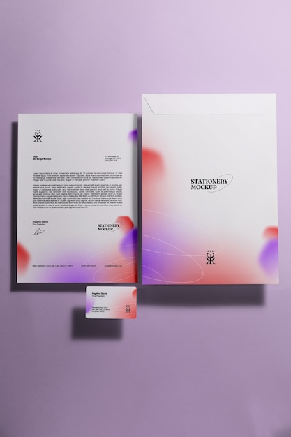 PSD gradient briefpapier collectie met schaduwen