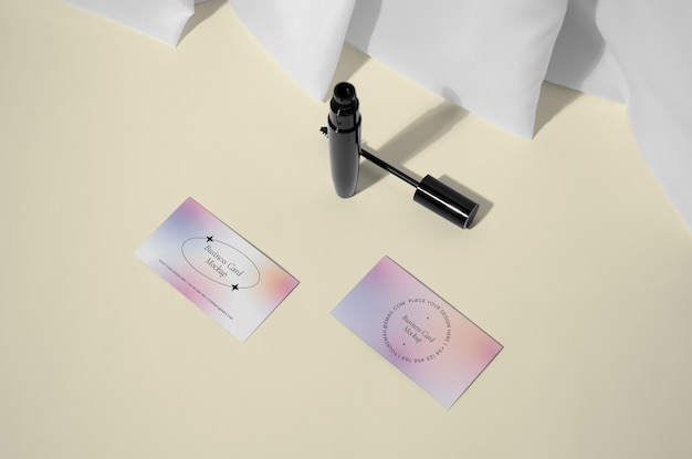 PSD gradient business card with mascara for lashes