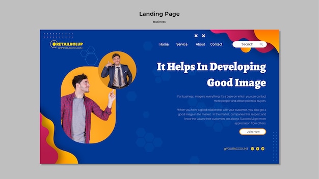 PSD gradient business landing page template