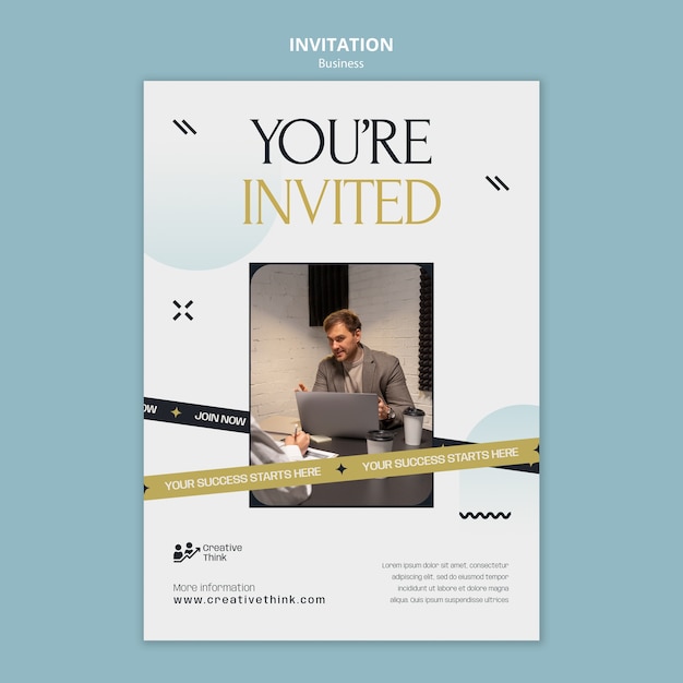 Gradient business strategy invitation template