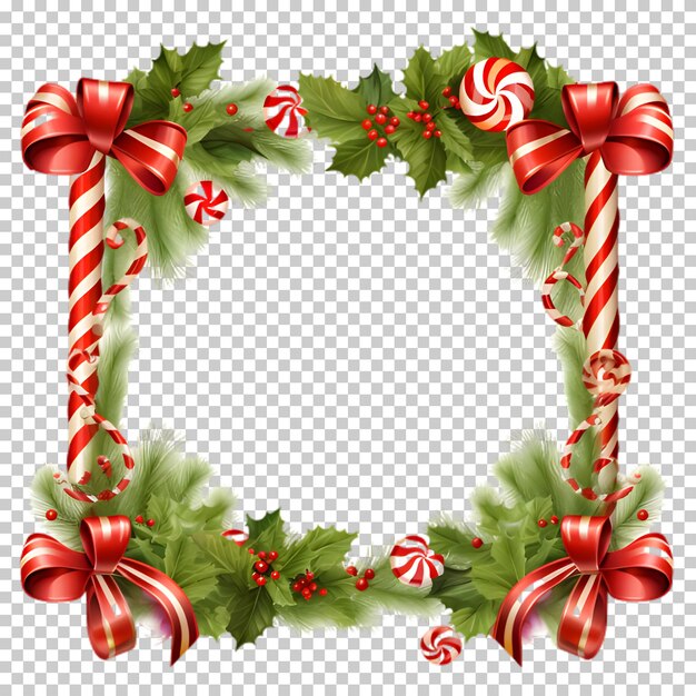 PSD gradient christmas frame template on transparent background