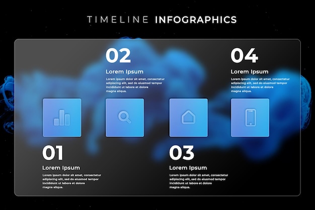 Gradient circular diagram infographics with glass effect