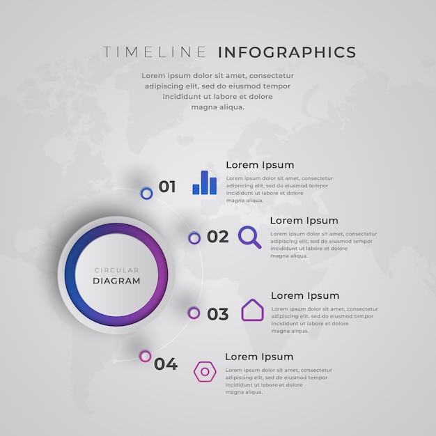 Gradient cirkulær diagram infografik