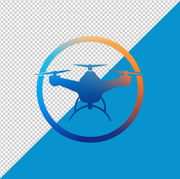 PSD gradient color drone icon on transparent background