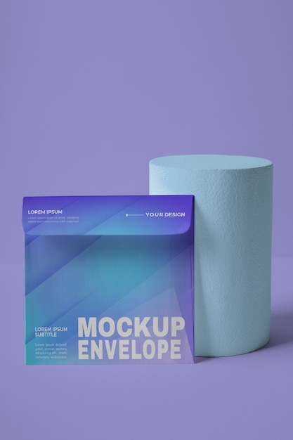 Gradient colorful mock-up design for dl envelope