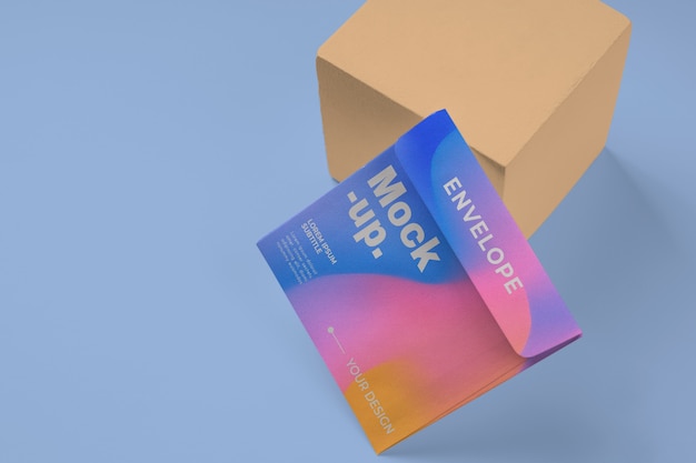 Gradient colorful mock-up design for dl envelope