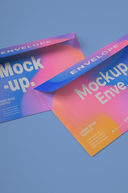 PSD gradient colorful mock-up design for dl envelope