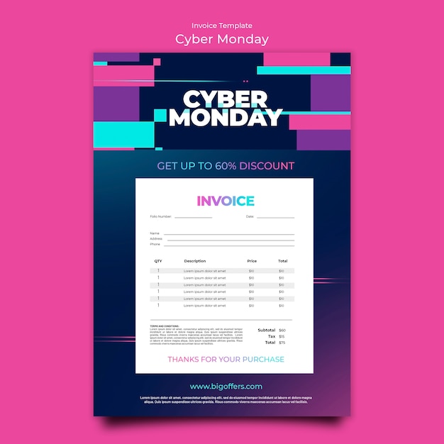 PSD gradient cyber monday template