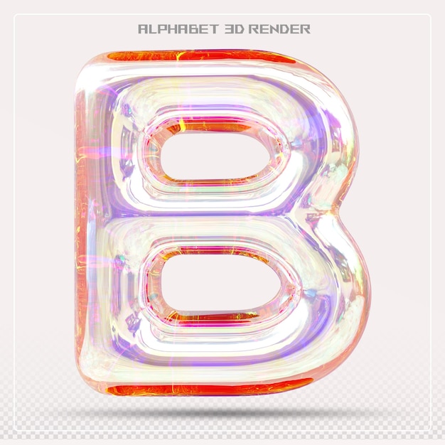 Gradient Czcionki Bubble Letter B Alphabet 3d Render