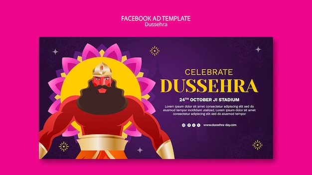 PSD 그라데이션 dussehra 템플릿 디자인